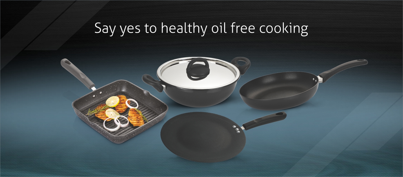 Alda Magic White Non Stick Cookware Gift Set - 4 Piece (1 Wok Pan, 1 Glass  Lid, 1 Fry Pan, 1 Tawa) Induction Bottom Non-Stick Coated Cookware Set  Price in India 